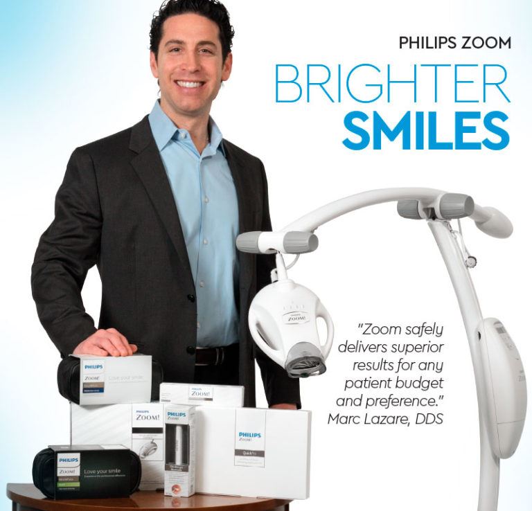 Dr. Lazare with teeth whitening tools